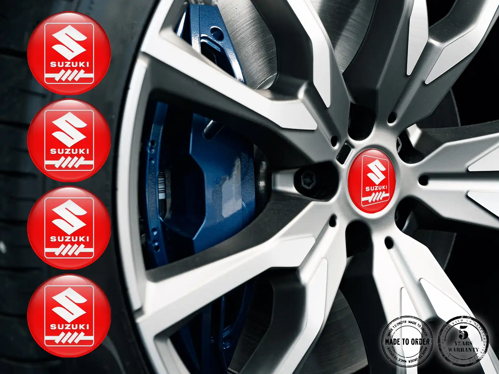 Suzuki Emblema Bombado Logo Pegatinas de Aro Alta Calidad